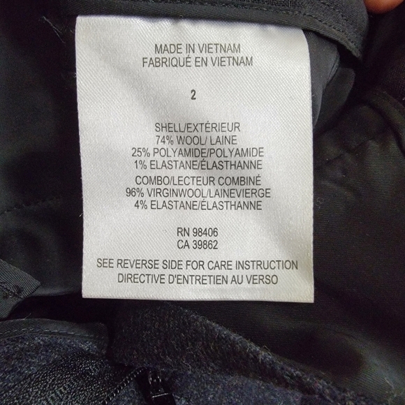 Theory Dark Gray Wool Blend Straight Leg Trouser Career Pants Size 2 - Picture 6 of 6